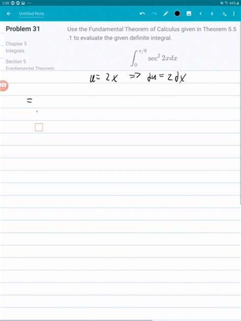 Solved Use The Fundamental Theorem Of Calculus Given In Theorem 5 5 1 To Evaluate The Given