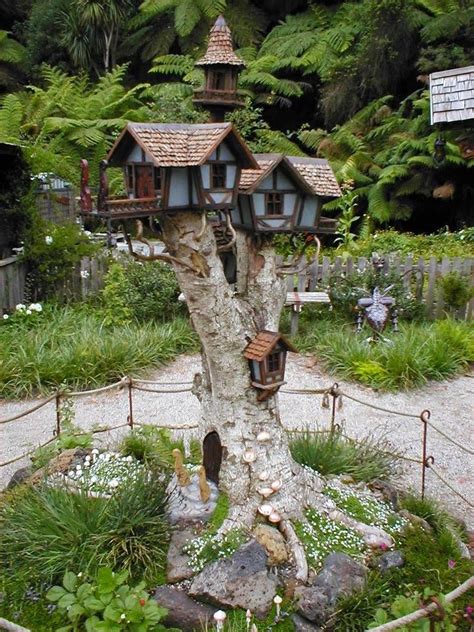 Bird Condos On An Old Tree Stump Fairy Garden Houses Fairy Houses