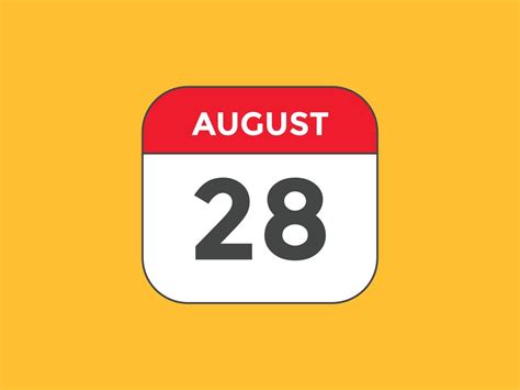 august 28 calendar reminder. 28th august daily calendar icon template. Calendar 28th august icon ...