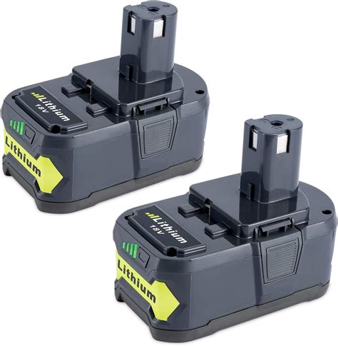 Biswaye 2 Pack 5000mAh 18V Lithium Battery P108 Replacement For Ryobi