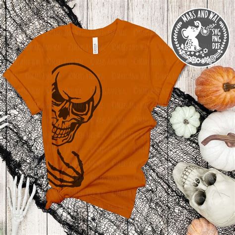 Skeleton Peeking Svg Png Dxf Digital Cutting File Halloween Etsy