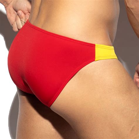 Bikini De Ba O Banderas Amarillo Ba Adores Slips Para Hombre De