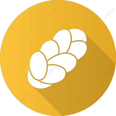 Challah Flat Design Long Shadow Glyph Icon Traditional Logo Cuisine