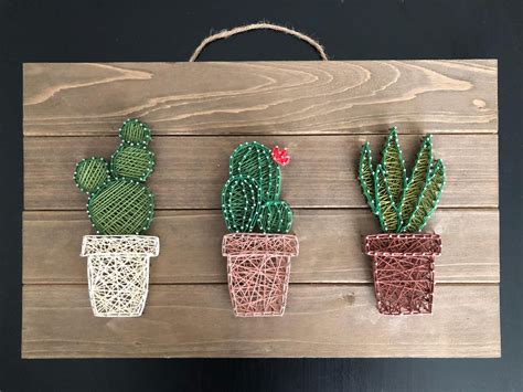 Cactus Design By Murart Cactus Plants Mur Art Stringart