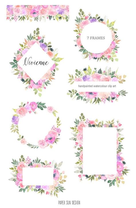 Clipart De Marco Floral Bordes De Im Genes Predise Adas De Etsy