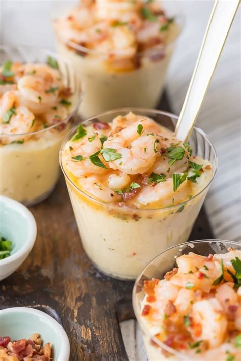 Shrimp And Grits Appetizer Cups Garlic Butter Shrimp And Grits Recipe