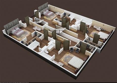 3D FLOOR PLAN OF DUPLEX APPARTMENT FIRST FLOOR RENDER I on Behance