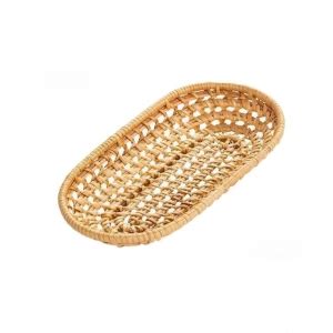 Cesta Oval Em Rattan Natural Pequena X X Cm