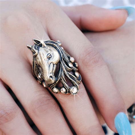 Horse Ring Equestrian Ring Horse Head Ring By Shelleycooperjewelry