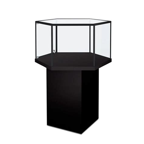 Special Pedestal Display Case With Green Curved Display Plinth And Led Lights Elegant Display