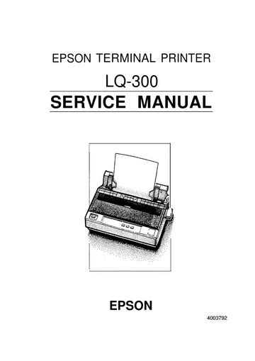 Epson LQ-300 Service Manual : Free Download, Borrow, and Streaming ...