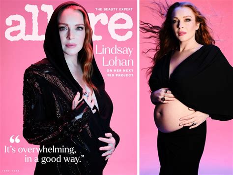 Pregnant Lindsay Lohan Flaunts Baby Bump On Allure Cover Reveals Jamie