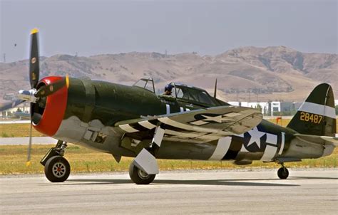 Wallpaper Thunderbolt, fighter-bomber, P-47, P-47D Thunderbolt, 57th Fighter Group images for ...