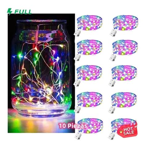 Cadena De Luces Hadas Con Pilas 2m 20 Led Luz Colores 10 Pcs Meses