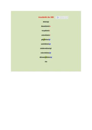 L2 Liczebniki Do 100 Interactive Worksheet Edform