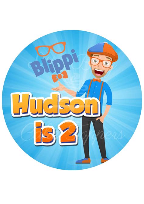 Blippi Round Edible Cake Image Itty Bitty Cake Toppers