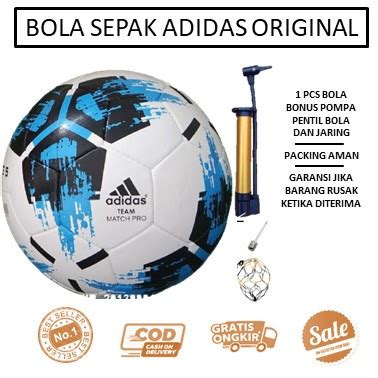 Promo BOLA SEPAK ADIDAS SIZE 5 FREE POMPA DAN PENTIL JARING BOLA KAKI