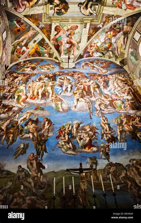 Detail Of Michelangelos The Last Judgement Sistine Chapel Vatican