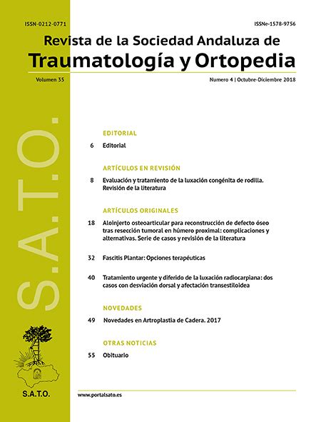 Archivos Revista de la Sociedad Andaluza de Traumatología y Ortopedia