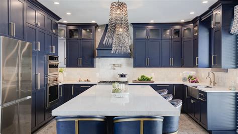 Modern Navy And Gold Kitchen Lola Tucker