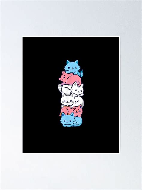 Transgender Pride Cat Lgbt Trans Flag Cute Cats Pile Poster For Sale By Zoewalkerphoto