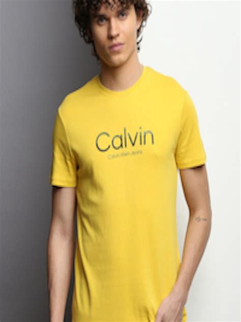 Buy Calvin Klein Jeans Typography Printed Slim Fit Pure Cotton T Shirt Tshirts For Men