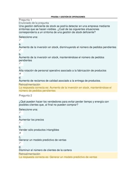 Prueba 1 Gestión De Operaciones Prueba 1 GestiÓn De Operaciones