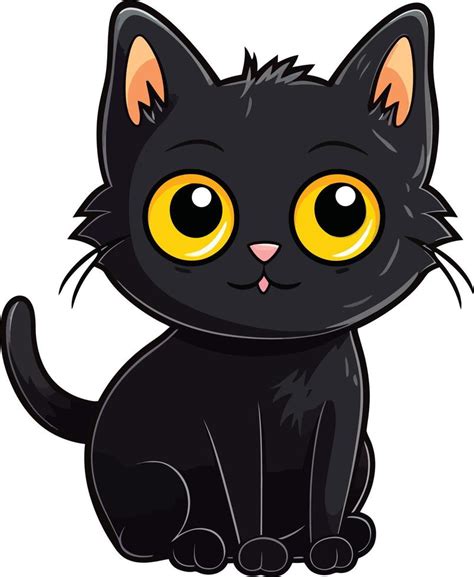 cute black cat mascot vector cartoon style 23006672 Vector Art at Vecteezy