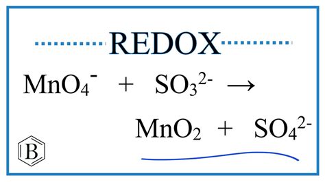 Balance The Redox Reaction For Mno So Mno So Youtube