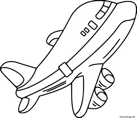 Coloriage Avion Air France Facile A Boeing Maternelle Jecolorie