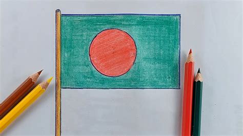 How To Draw National Flag Of Bangladesh Step By Step Very Easy