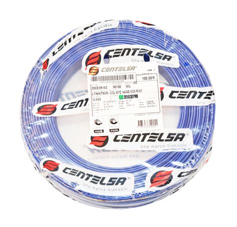 Alambre Centelsa AWG 14 Azul X 100 Metros ACDC Evolution