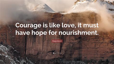 Napoleon Quote: “Courage is like love, it must have hope for nourishment.”