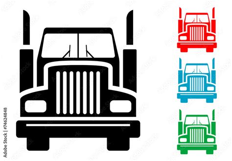 Pictograma Camion Frontal Con Varios Colores Stock Adobe Stock