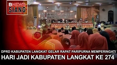 Dprd Kabupaten Langkat Gelar Rapat Paripurna Memperingati Hut Langkat