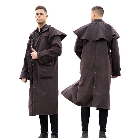 RESISTANCE Premium Oilskin Duster Coat Waterproof Cotton Unisex Cowboy