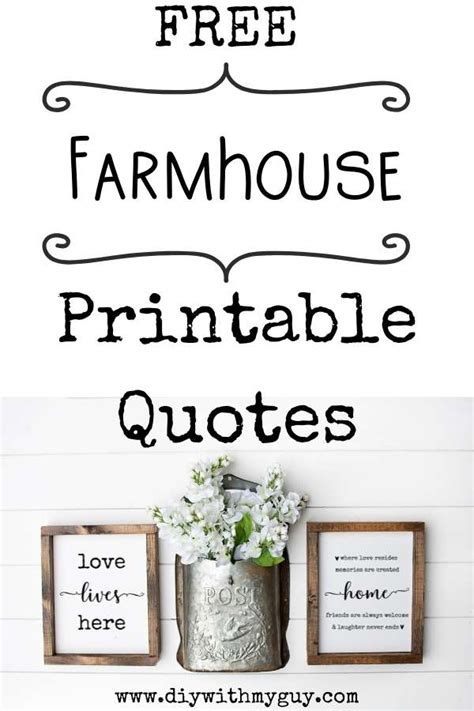 Free Printable Farmhouse Quotes Diy Farmhouse Décor Diy With My Guy