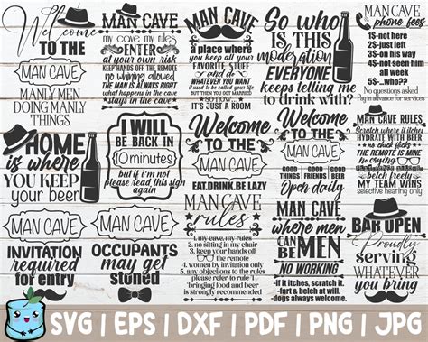 Man Cave Svg Bundle Funny Men Svg Cut File Father Svg Instant Download