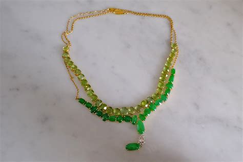 Burmese Antique Peridot Necklace K Chinese Gem Gardener