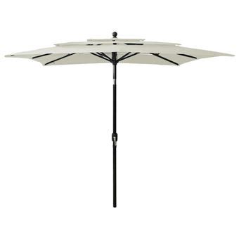 vidaXL Parasol à 3 niveaux avec mât en aluminium Sable 25x25 m