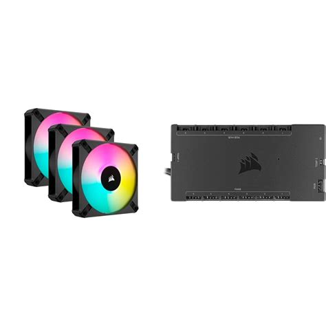 Corsair Icue Af120 Rgb Elite 120mm Pwm Triple Fan Kit Icue Commander