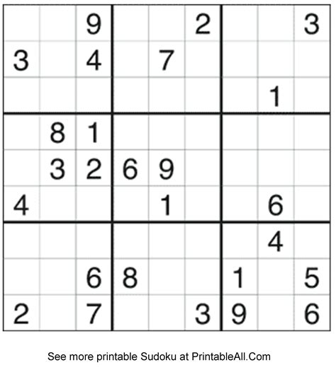 Printable Easy And Simple Sudoku Printableall