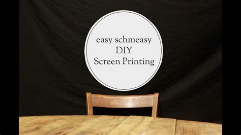 Diy Screen Printing Youtube