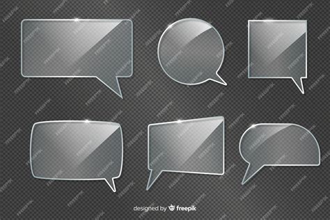 Free Vector Set Of Realistic Glass Speech Bubbles