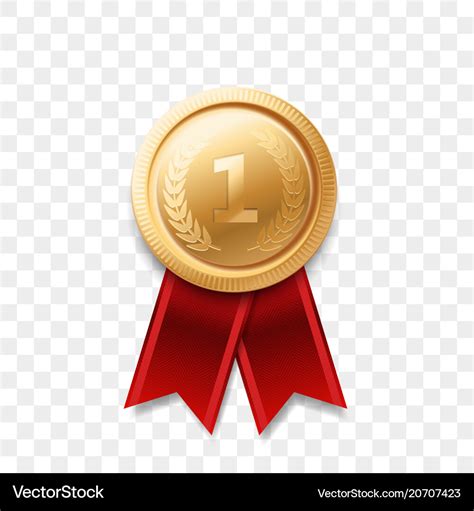 1 place winner golden medal award ribbon Vector Image