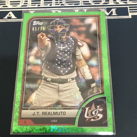 Topps World Baseball Classic Wbc J T Realmuto Usa Green Sparkle