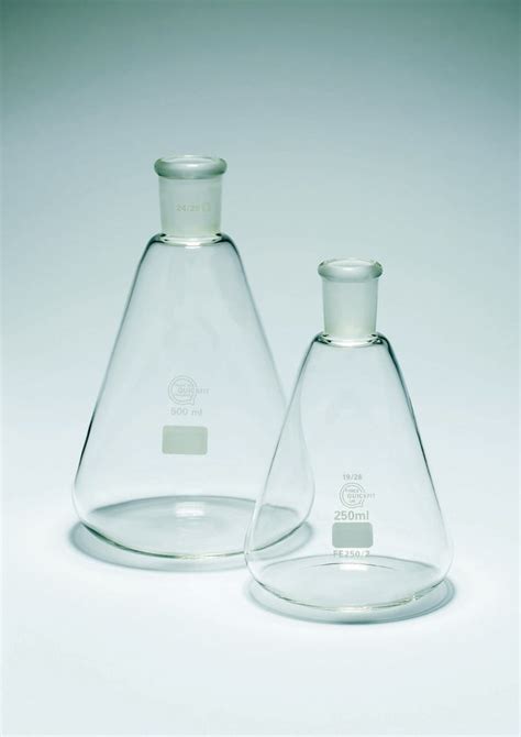 Quickfit Borosilicate Glass Erlenmeyer Flask With Quickfit Ground