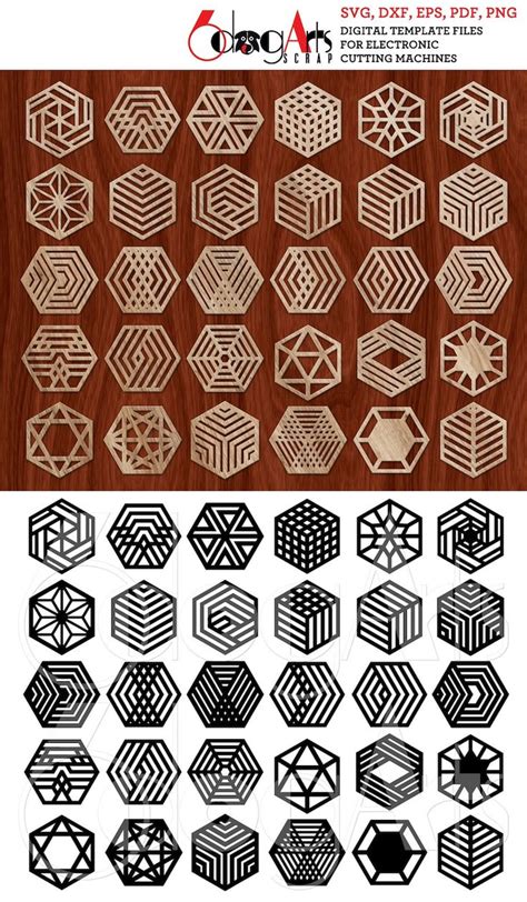 Plantillas De Decoraci N De Pared De Posavasos Hexagonales Vector