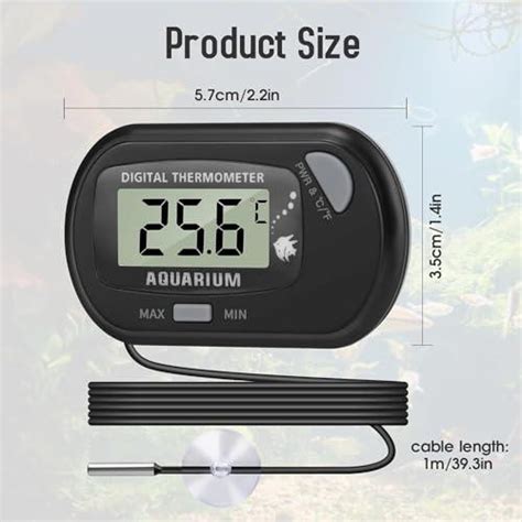 Thlevel LCD Digital Aquarium Thermometer Fish Tank Thermometer With