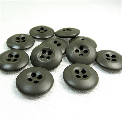 Olive Drab 34 19mm Army Uniform Buttons Set Of 11 Matching Vintage